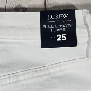 J Crew‎ Full Length Flare Jeans White Signature Stretch Size 25 thumbnail 9