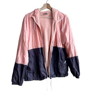 Columbia fleece lined rain jacket windbreaker women's L orange‎ gray colorblock thumbnail 1