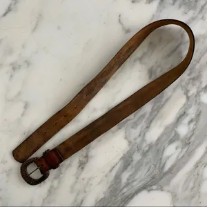 Beautiful Vintage Leather Belt Brown thumbnail 6