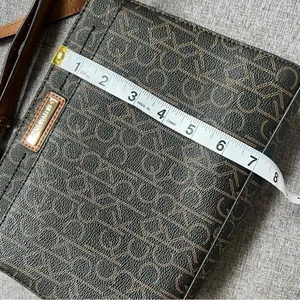 Calvin Klein Frida Signature Crossbody Handbag Shoulder Purse Black Brown Logo thumbnail 6