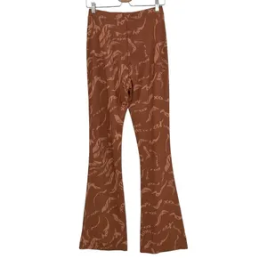 White Fox Boutique Find My‎ Own Way Pants Cappuccino Whirl Print Medium thumbnail 6