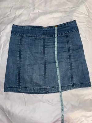 Free People Modern Femme Denim Mini Skirt in a paneled medium wash size 2/4 thumbnail 3