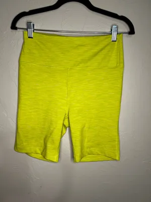Outdoor Voices Flow 7 In Yellow Green Heathered Athletic Biker Shorts‎ thumbnail 2