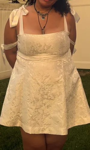 Valeria White Satin Mini Dress thumbnail 1