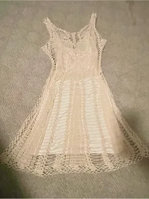 Free People Crochet Dress - Cream Sleeveless Summer Dress thumbnail 3