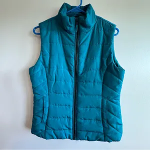 Aeropostale Teal Women's Puffer Vest Size Medium thumbnail 3