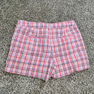 LOFT The Riviera Short Womens 10 Pink Blue Orange Plaid Check‎ Cotton Blend 4in thumbnail 5