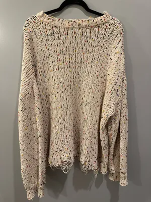 JODIFL Distressed Knit Colorful Sweater thumbnail 3