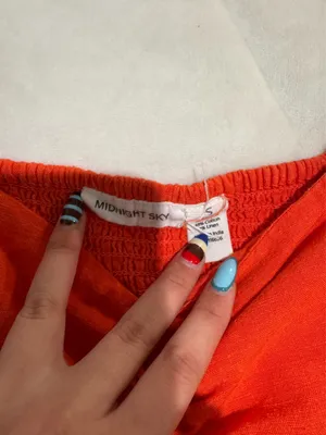 Orange Peplum Blouse thumbnail 2