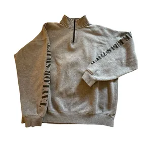 Taylor Swift Eras Tour Sweatshirt Size M Gray Graphic Logo 1/4 Zip Official Merc thumbnail 1