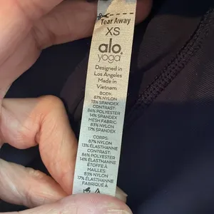 Alo Yoga Navy Blue Moto Leggings Mesh Panels Pilates Yoga Relaxation Loungewear thumbnail 5