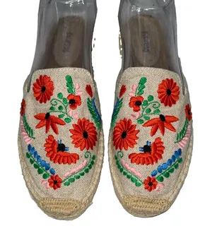 Soludos Ibiza Embroidered Mule Womens Size 8.5 Espadrille Flats‎ Floral Tan Boho thumbnail 1