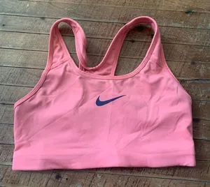 Nike pink strappy Barbiecore m Athleisure sports bra thumbnail 1