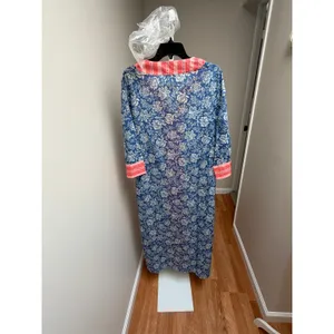 NEW Tuckernuck Blue Chintz Maxi Abstract Caftan Size Medium thumbnail 6