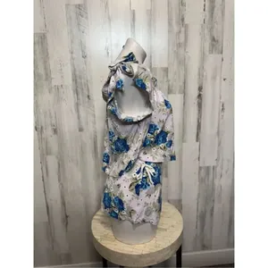 Doff New York Floral Set Small | Blue Rose Ruffle Top & Shorts Lounge Set thumbnail 7