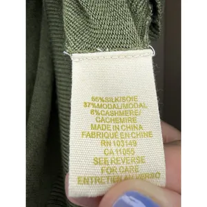 Anthropologie Women's Olive Green Shae Silk & Cashmere Shirt Small Buttons Sweater SS Comfy thumbnail 4