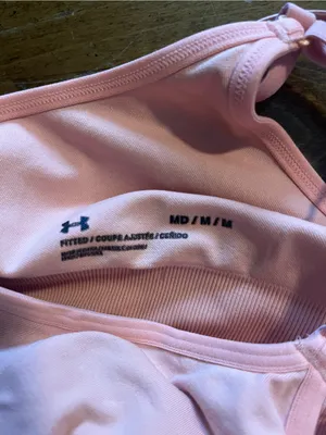 Under Armour Peach Orange Longline Sports Bra Medium Strappy Racerback thumbnail 5
