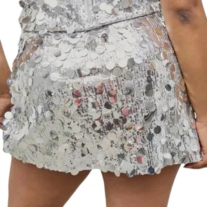 CIDER Sequin Mid Waist Mini Skirt large round circles nwot XS y2k 2000’s core thumbnail 2
