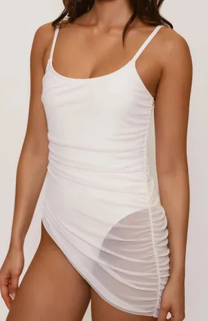 HUTCH Amaris One-Piece Overlay Swimsuit, Ivory, Size Small, NEW NWT thumbnail 1