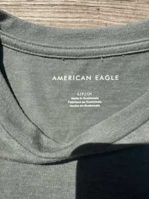 American Eagle Olive Drab Peplum Swing Top, Size S thumbnail 4