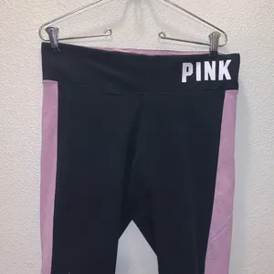 Victoria’s Secret PINK Leggings Elastic Waist Logo detail bottom Pink Black thumbnail 2
