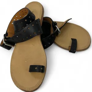 Isabel Marant 35 / 5 toile Jusip Malick Black Leather Sandal Ankle Toe Strap thumbnail 3