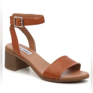 Steve Madden Tan Kemmy Leather Tan Sandals Heeled thumbnail 2