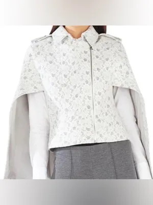 BCBGMAXAZRIA Jameson Floral Lace Cape Jacket Size Small thumbnail 3