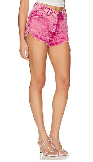 Free People We The Free Mixed Emotions Hi Lo Short Dragonfruit Sorbet Pink Rose thumbnail 3