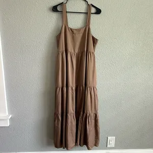 The Drop Womens‎ Britt Tiered Dress, Brown, NWT thumbnail 3