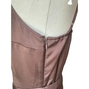 Abercrombie Fitch Satin Slip v neck Midi Dress Womens M Brown Strappy Sleeveless thumbnail 12