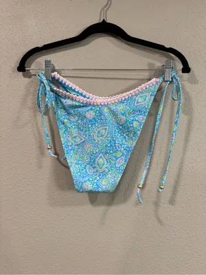 Kulani Kinis Blanket Stitched Embroidery Trim Side Bikini Bottoms Stargaze thumbnail 3