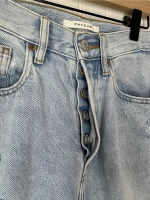 Pacsun Womens Dad Jean Light Blue Wash Distressed Rips Cotton Button Fly Size 23 thumbnail 10