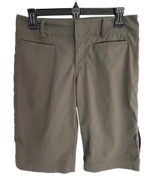 Athleta Olive Taupe Women’s Stretch Bermuda Shorts Size 4 thumbnail 1
