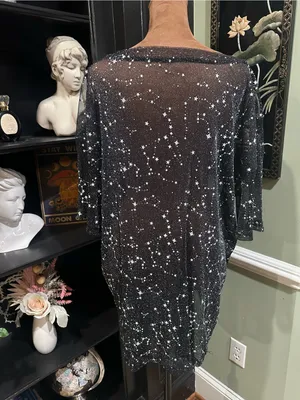 Sheer Silver Star Stretchy Shirt/Dress – One Size (XS–2XL Fit) thumbnail 7
