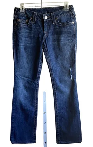 True Religion Womens Jeans Blue‎ Tag Size 27 Low Rise Straight Denim thumbnail 1