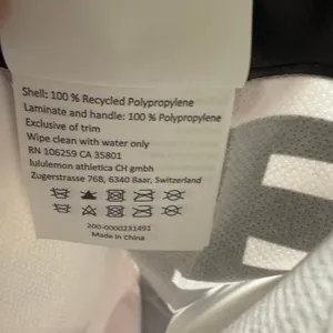 Lululemon Athletica Small Reusable Shopping Tote Bag White Black‎ Eco-Friendly thumbnail 4