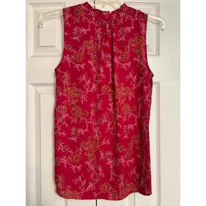 41 Hawthorn‎ Prinsloo Ruffle Detail Blouse Magenta Floral Summer Casual Beach thumbnail 5