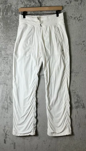 Lululemon Studio Pant II White Ruched Leg Women's Size 6‎ Relaxed thumbnail 1