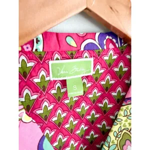 Vera Bradley | 2-Piece Cotton Pajama Set Pink Paisley Button Up | Sz S thumbnail 4