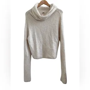 Free People Stormy Ivory Cozy Cream Cowl Turtleneck‎ Sweater S thumbnail 2