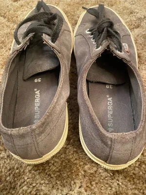 Superga Gray Canvas Low-Top Sneakers with Cream Sole EU 39 thumbnail 2