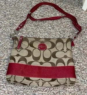 Womens Coach Signature Stripe Crossbody Bag thumbnail 1