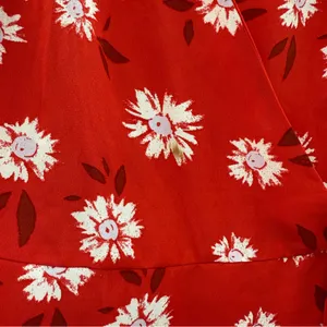 Maurices‎ Red & White Floral Print Short Sleeve Wrap Top Sz S NEW FLAWED thumbnail 6