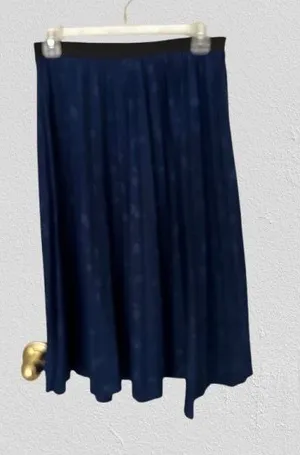 Vtg Hot Kiss California Woman's Blue Pleated Skirt, Sz S thumbnail 1