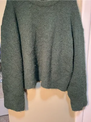 Calvin Klein‎ Jeans Women's Size XL Crewneck Sweater Oversized Dark Green Fuzzy thumbnail 3