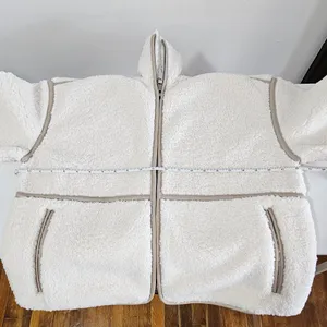 Abercrombie & Fitch Sherpa Fleece Mockneck Full Zip Jacket - Ivory - Size S -NWT thumbnail 6
