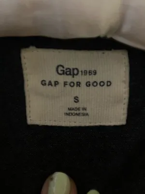 Gap Icon Velvet Jacket in True Black Small Collared Button Down Boxy Denim thumbnail 4