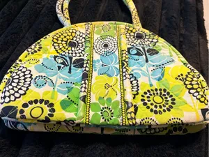 Vera Bradley Quilted Floral Dome Tote Bag in Yellow, Blue & Green thumbnail 3