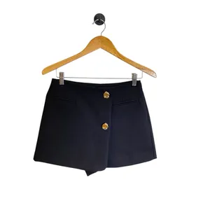 Zara Black Mini Skirt Skort With Gold Buttons 6962/226 thumbnail 2